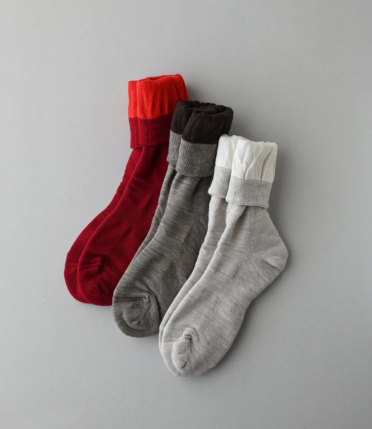 絹ウール二層靴下